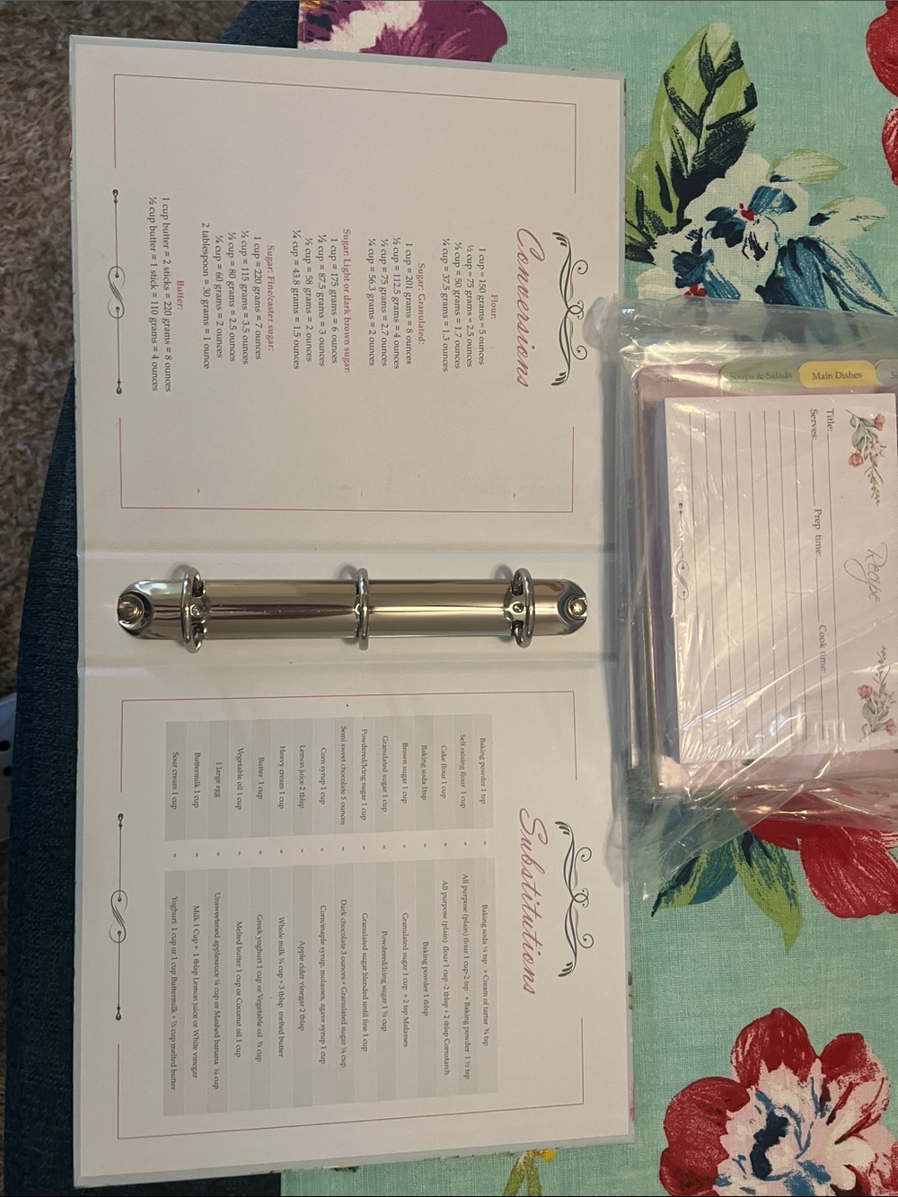 Floral Recipe Binder in Pastel Blue
Includes Recipe Cards and More!! - Picture 4 of 8